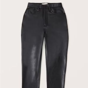Abercrombie Curve Love Ankle Straight Ultra High Rise Vegan Leather